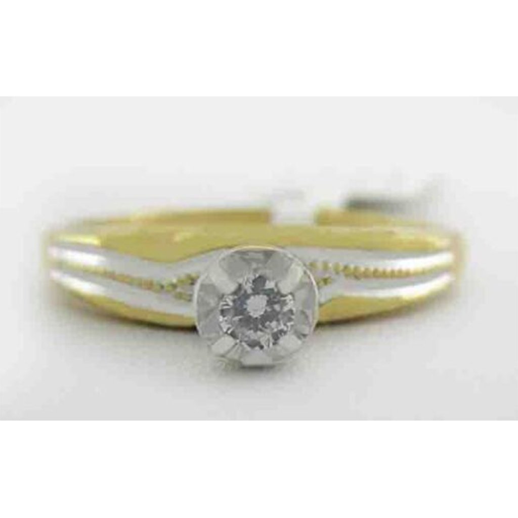 Genuine Diamond Solitaire Ring 14k Gold